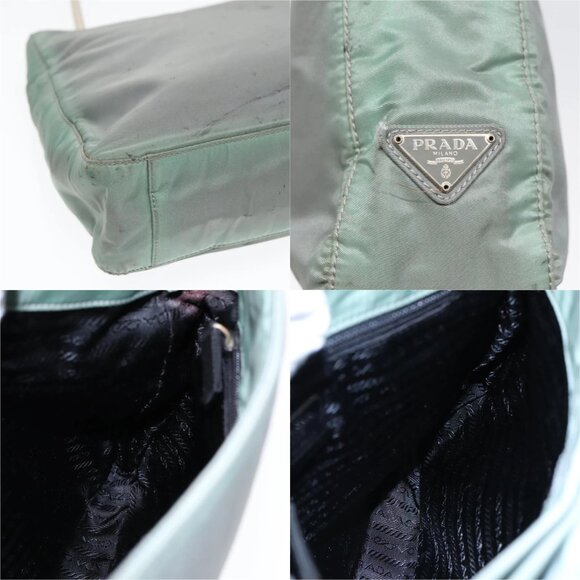 PRADA Shoulder Bag Nylon Khaki Silver Auth ki4969 - Picture 14 of 14